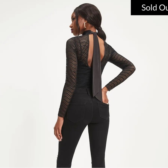 VICI ANNABELLA CROCHET LACE MOCK NECK BODYSUIT - BLACK - Picture 5 of 5